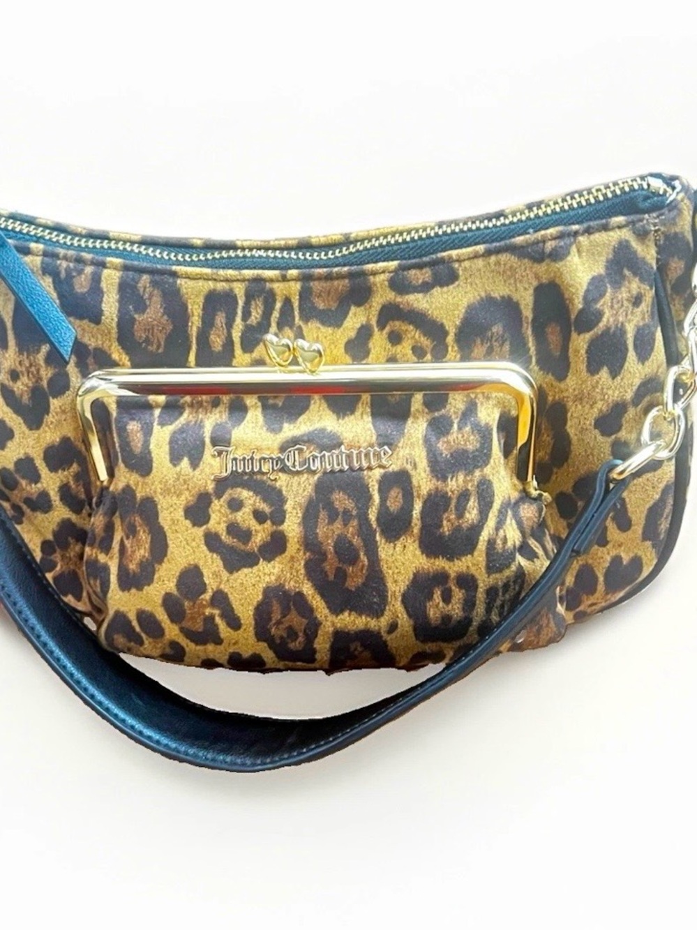 Juicy Couture Leopard Print Crossbody Bag in Gold and Black